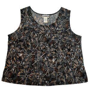 Dana Kay Women's Plus Size Sleevelss Blouse Stretch Workwear Brown Size‎ 24W